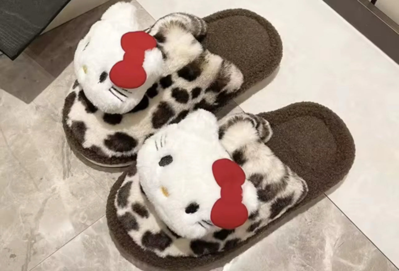 cheetah hello kitty slippers