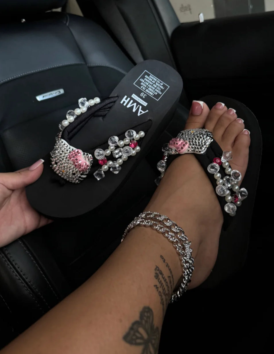 Cheetah hello Kitty slippers