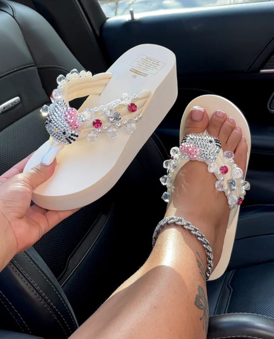 Cheetah hello Kitty slippers